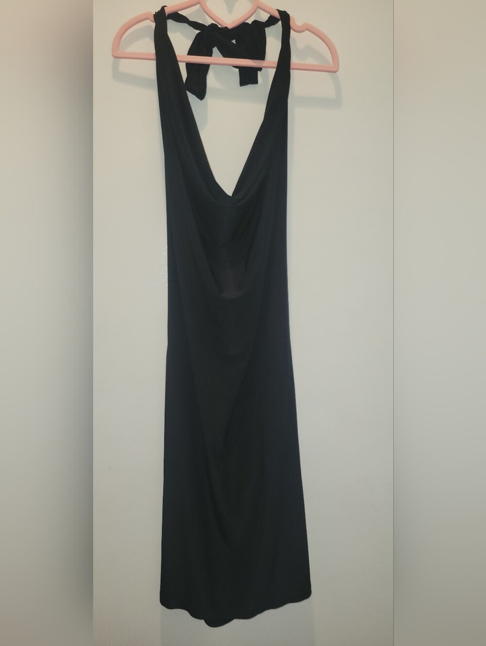 Born In Hollywood - Black Cowl Neck Halter Dress Open Back